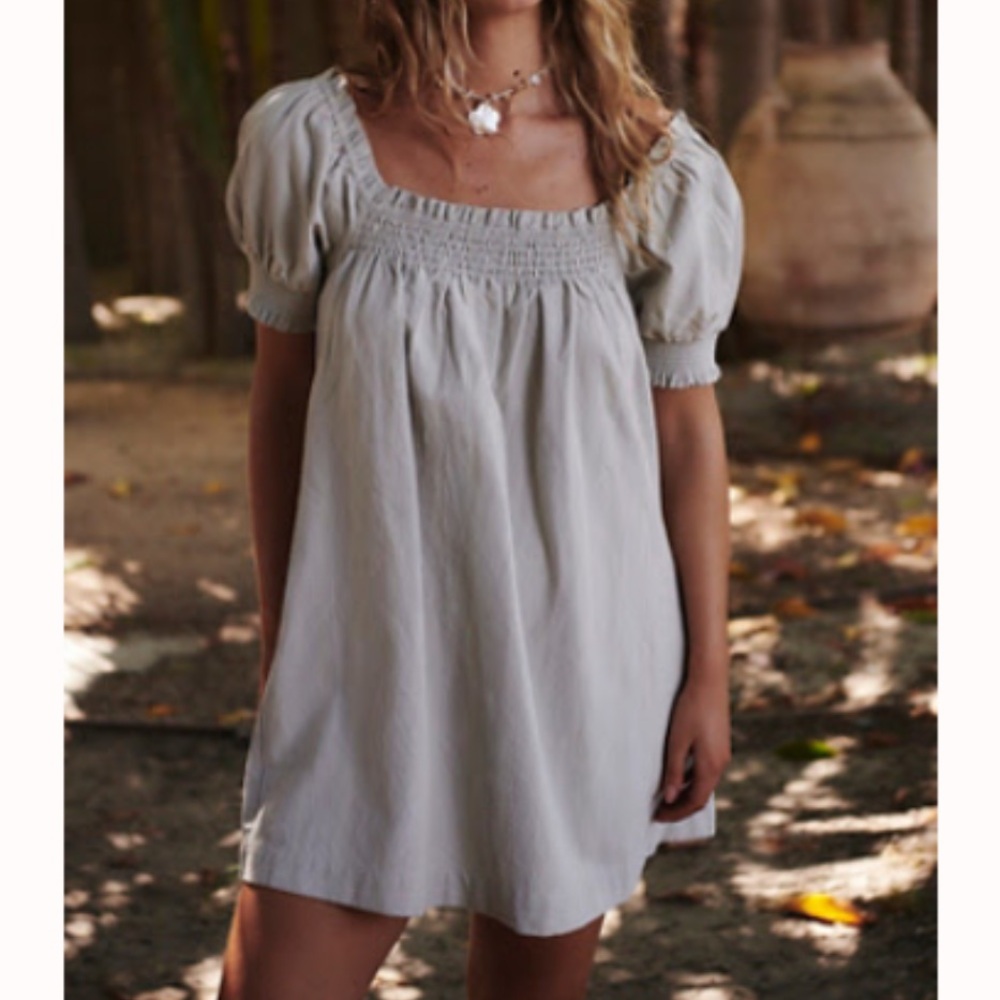 Free People Light Gray Mini Dress